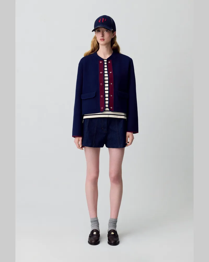 Claudie Pierlot Zweifarbiger, dicker Cardigan Zweifarbig