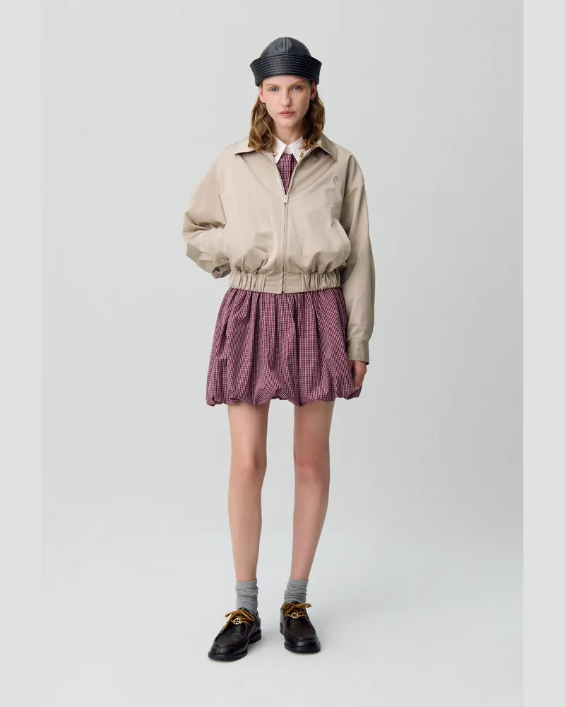 Claudie Pierlot Übergroße Reißverschlussjacke Beige