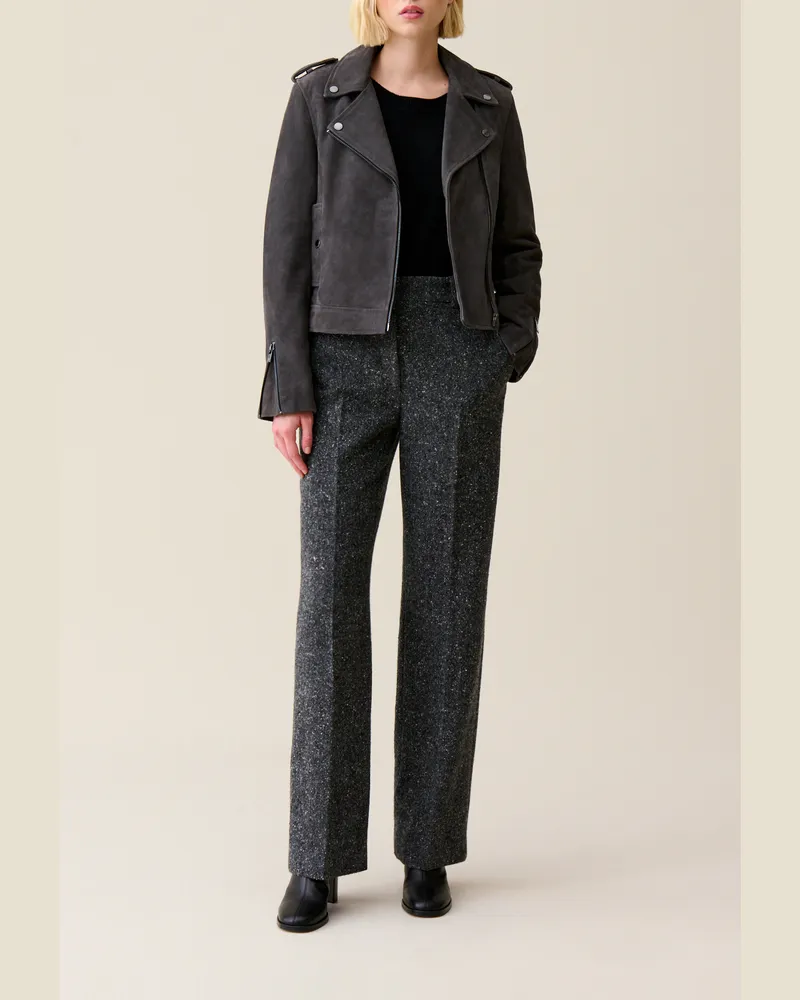 Claudie Pierlot Perfekte Wildlederjacke Dunkel-grau