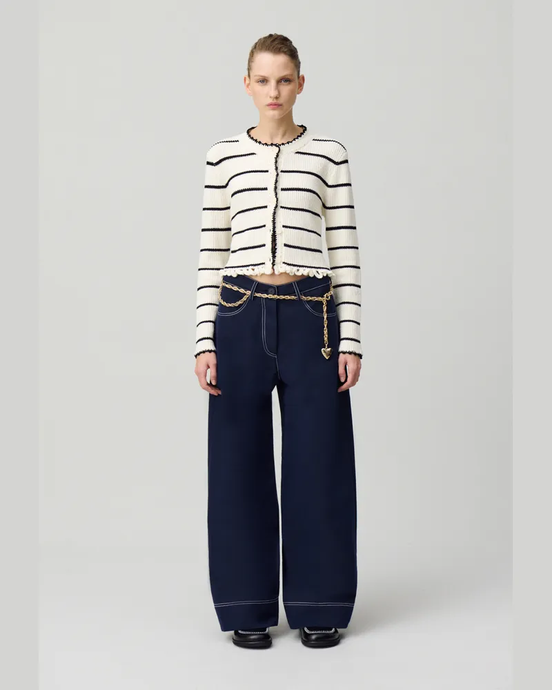 Claudie Pierlot Weit geschnittener Hose mit Saum Marine