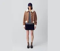 Kurzmantel mit Kunstpelzkragen