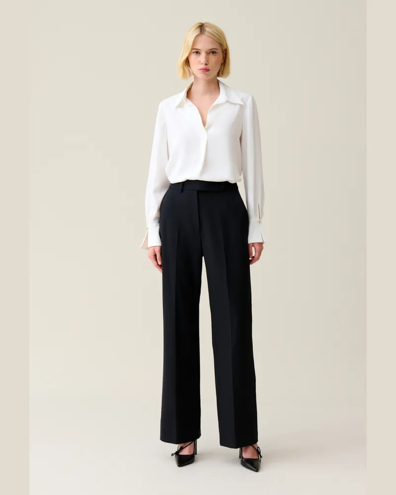 Claudie Pierlot Marinefarbige Woll-Anzughose Schwarz