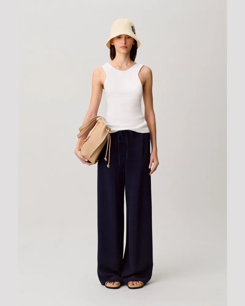 Claudie Pierlot Weite Hose Ficelle Marine