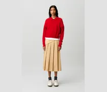 Wollpullover mit V-Ausschnitt