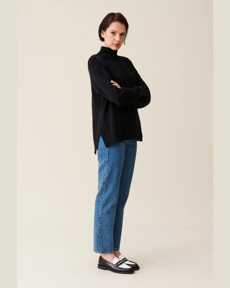 Claudie Pierlot Pullover aus Kaschmir schwarz Stehkragen Schwarz