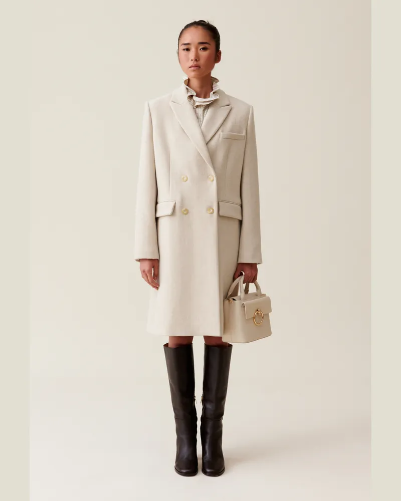 Claudie Pierlot Klassischer gerader Mantel Hell
