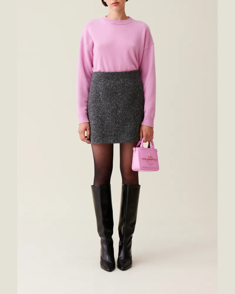 Claudie Pierlot Rock aus Wollmischung Grau-meliert