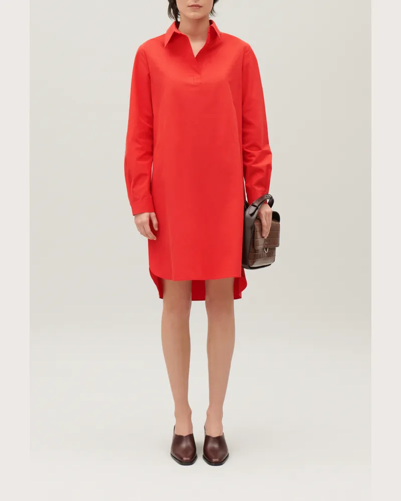 Claudie Pierlot Kurzes Kleid, Polo-Kragen Rot