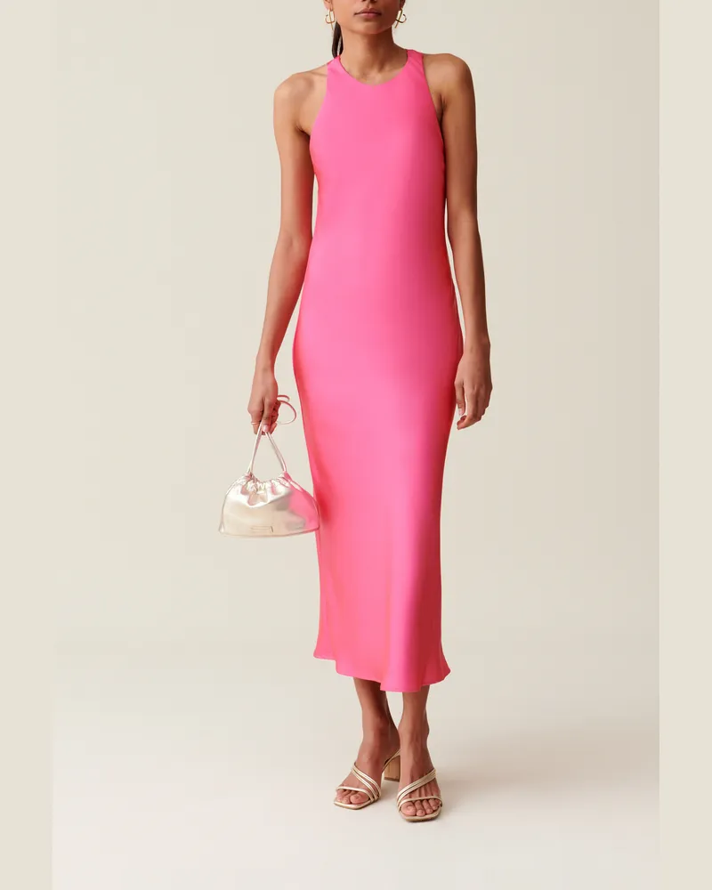 Claudie Pierlot Langes, satiniertes Kleid Bubble