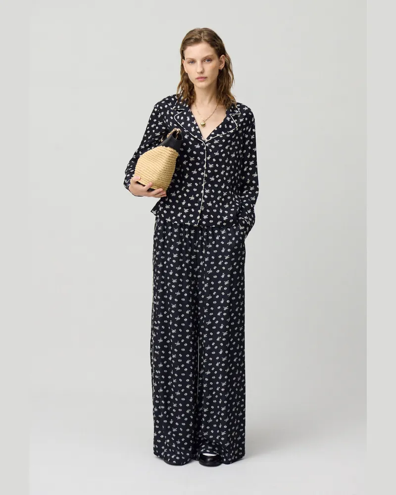 Claudie Pierlot Kurze fließende Bluse Dunkler