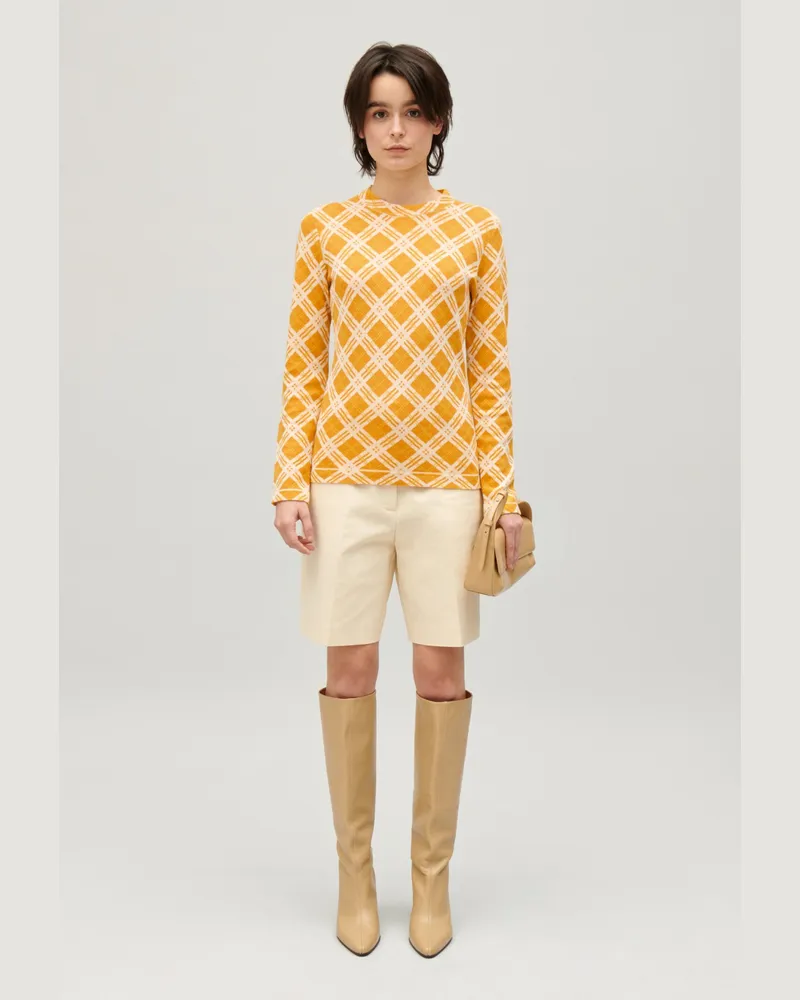 Claudie Pierlot Pullover Karomuster Gelb Multico