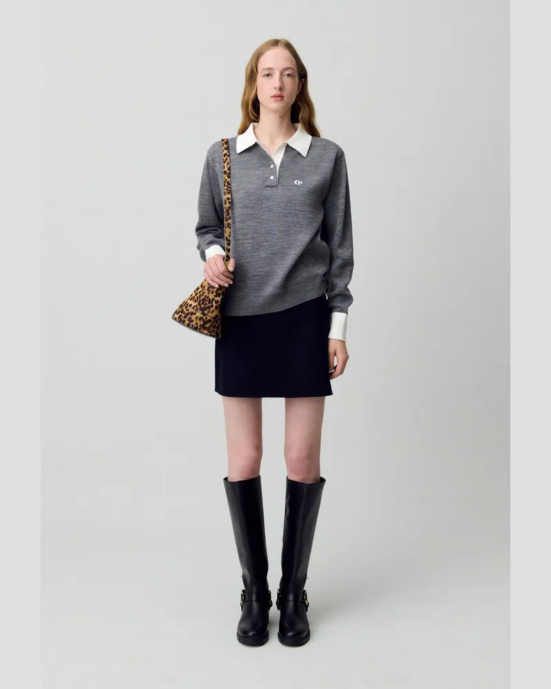Claudie Pierlot Feinstrick-Pullover Anthrazit