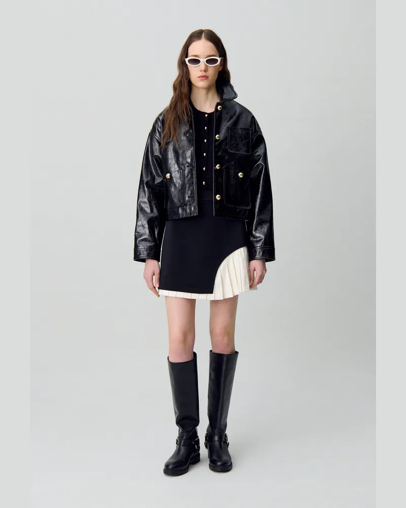 Claudie Pierlot Gerader kurzer Rock Zweifarbig