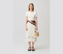 Twist Zweifarbige Midikleid elfenbein