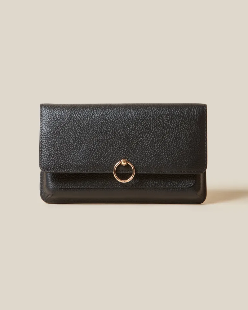 Claudie Pierlot Große Tasche aus genarbtem Leder Schwarz