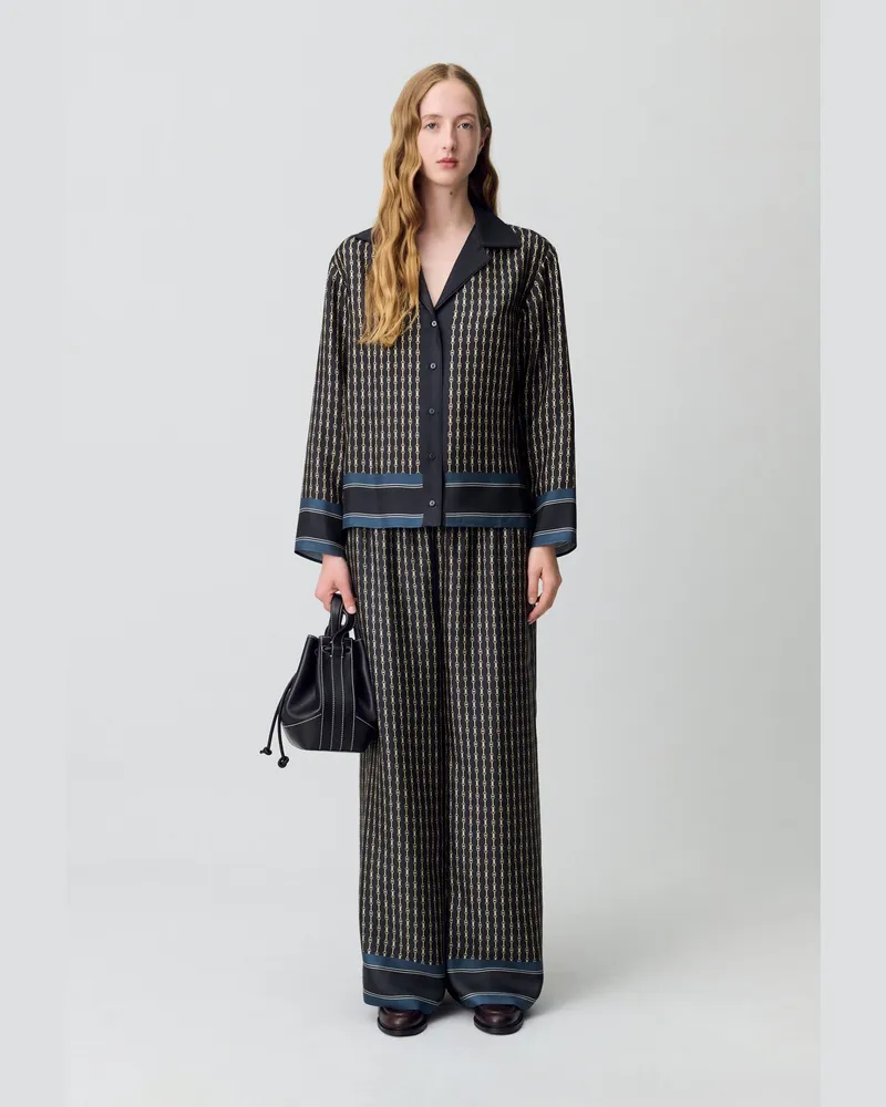 Claudie Pierlot Fließende Seidenbluse Dunkler