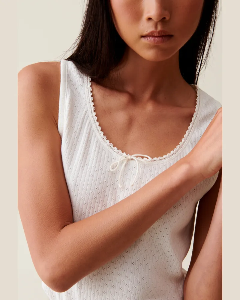 Claudie Pierlot Spitzentop in Ecru Ecru
