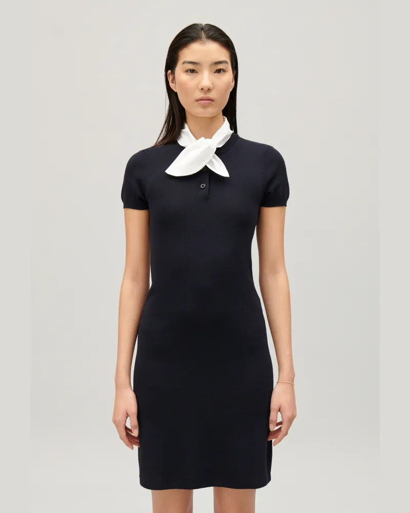 Claudie Pierlot Kurzes Strickkleid Marineblau Marine