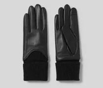 Handschuhe aus Leder und Strick