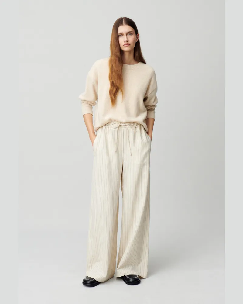Claudie Pierlot Gestreifte weite Hose Zweifarbig