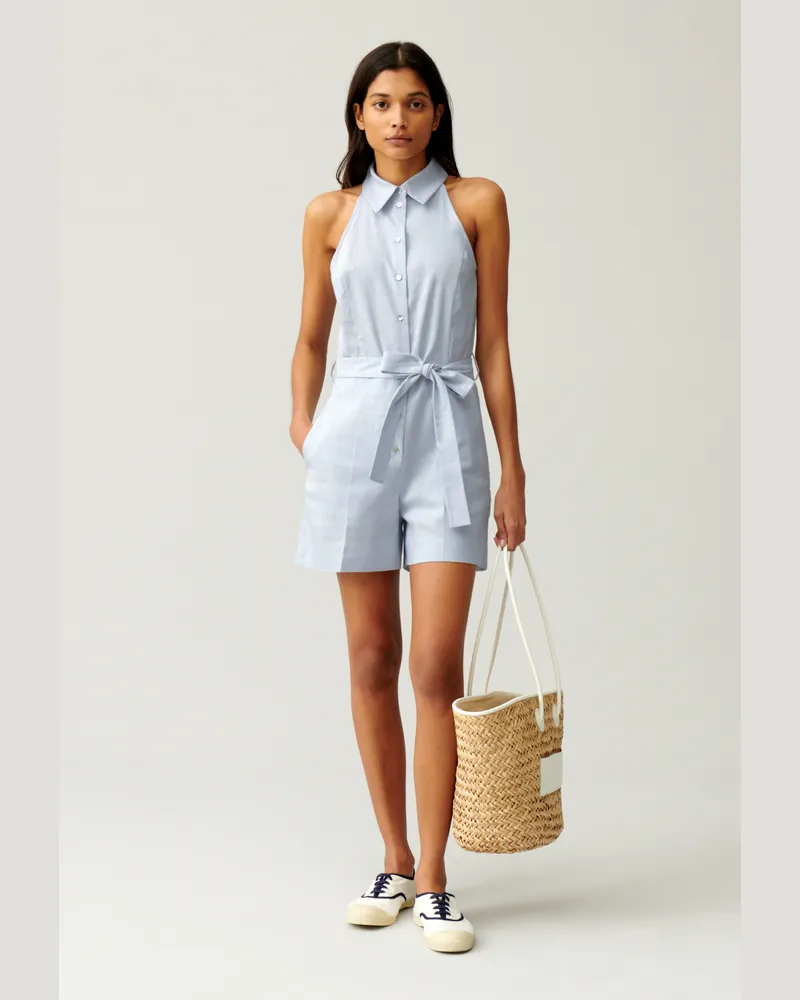 Claudie Pierlot Playsuit mit Gürtel Himmel-blau