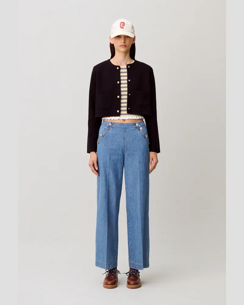 Claudie Pierlot Denim-Jeans mit Latz Denim