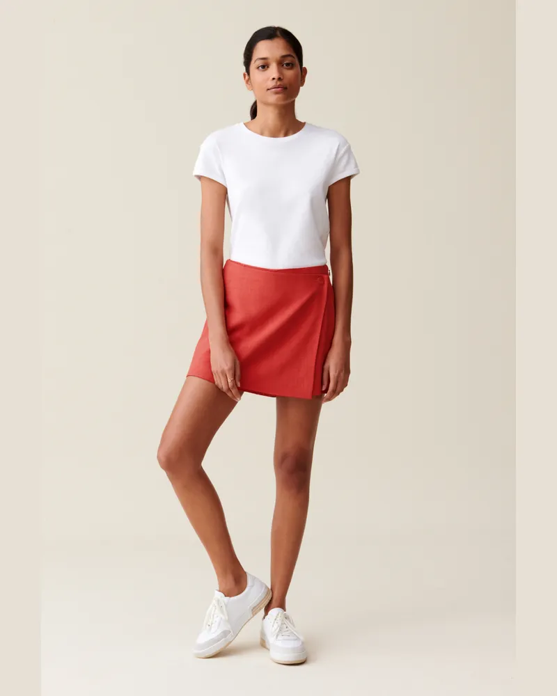Claudie Pierlot Terracotta Wickelrock-Shorts Terrakotta