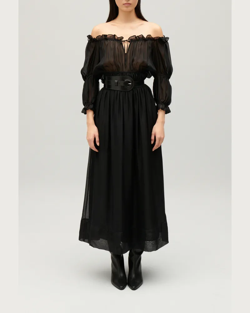 Claudie Pierlot Langes Kleid Schwarz Schwarz