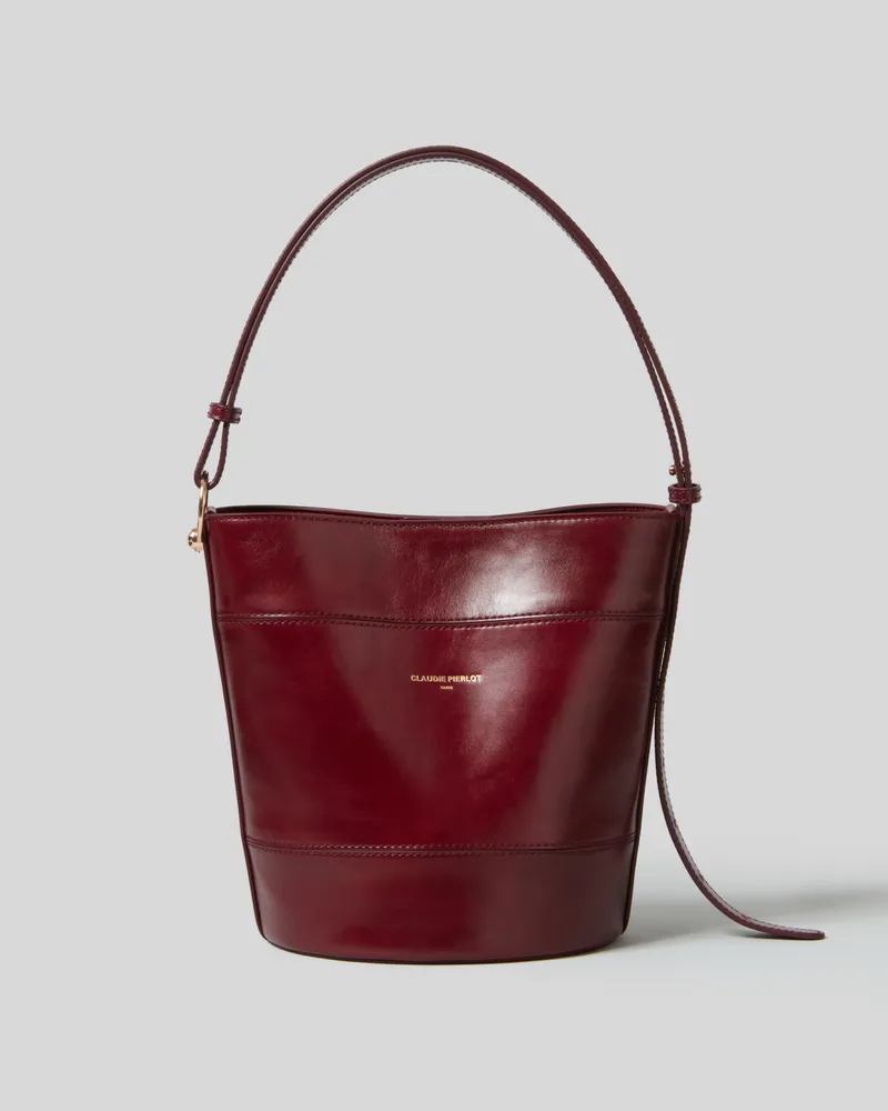 Claudie Pierlot Solveig Tasche Eimer Leder Bordeaux