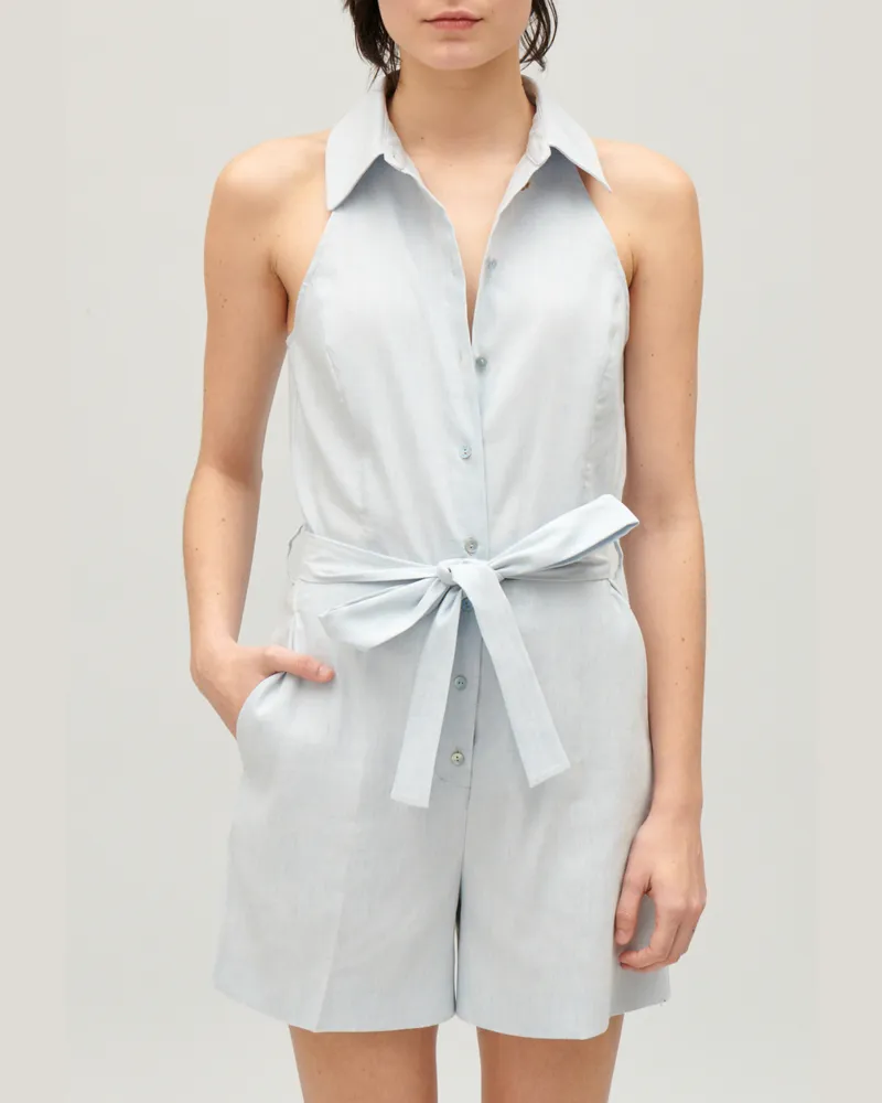 Claudie Pierlot Playsuit mit Gürtel Himmel-blau