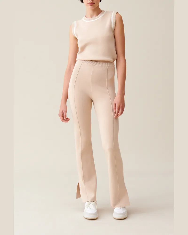 Claudie Pierlot Gerade Hose mit Knöchelschlitz Hell