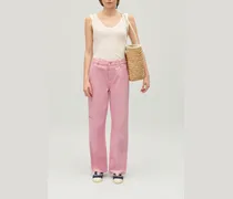 Pierre Cargo Straight Leg Jeans Rosa