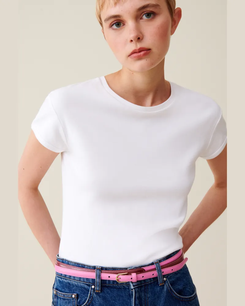 Claudie Pierlot T-shirt kurzen Ärmeln Ecru