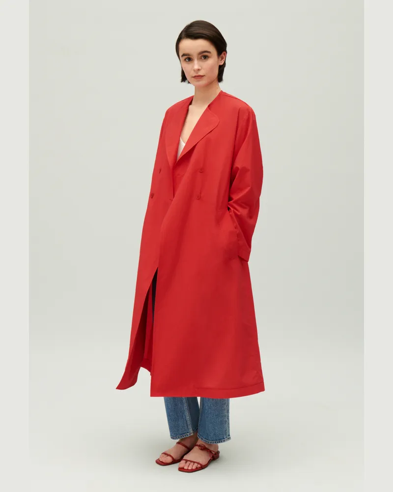 Claudie Pierlot Langer Trenchcoat in Rot Rot