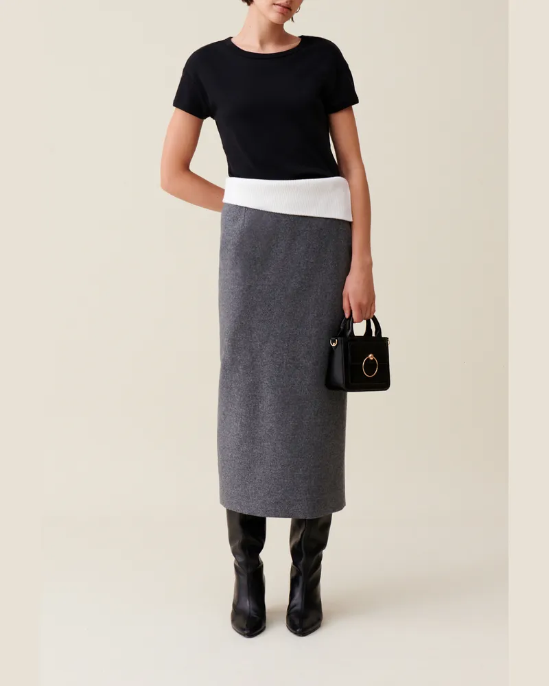 Claudie Pierlot Grauer, gerader Rock Dunkel-grau