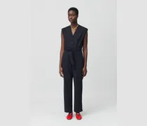 Schwarzer kurzer Ärmelanzug