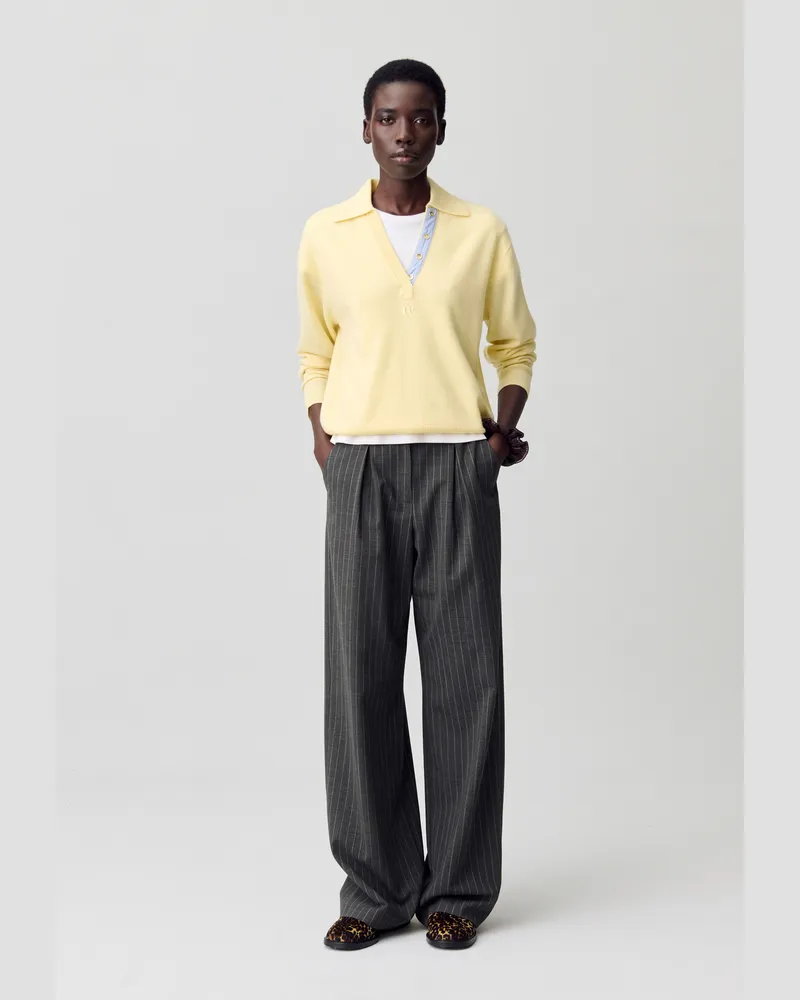 Claudie Pierlot Gerade Hose mit hohem Bund Anthrazit