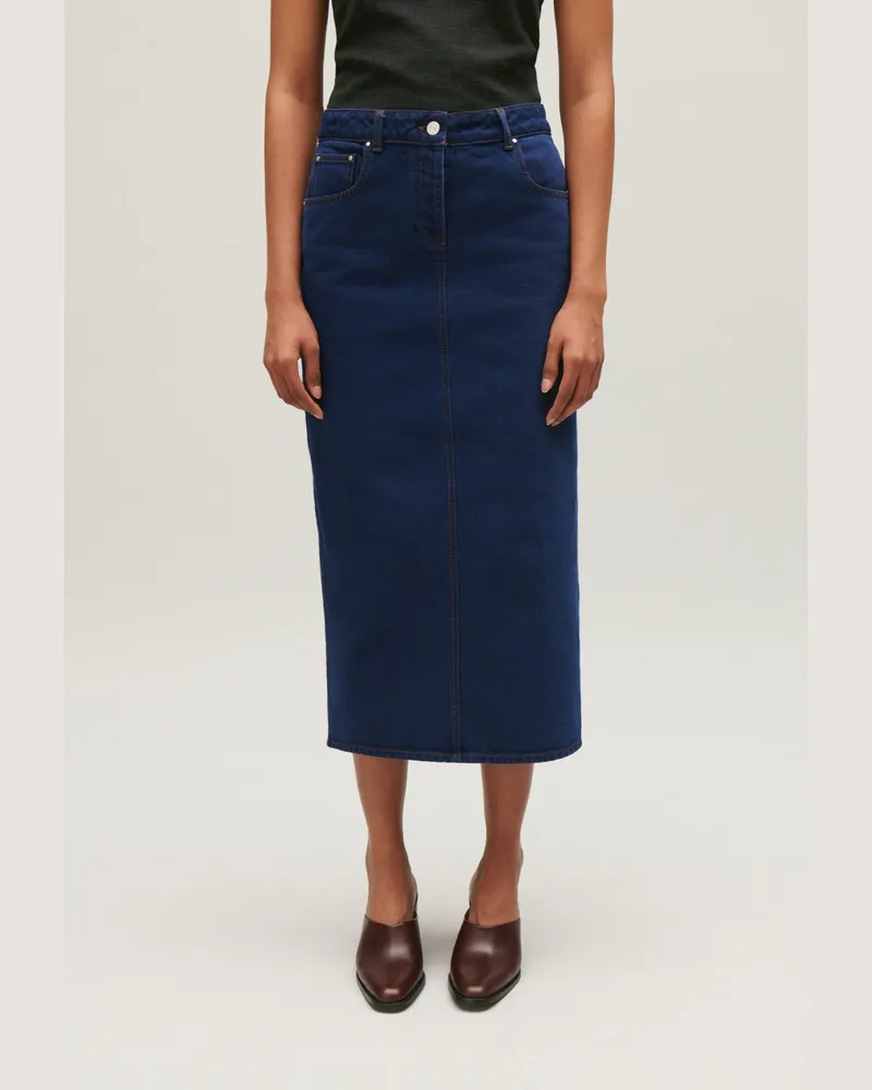 Claudie Pierlot Jeans Midirock Blau Denim