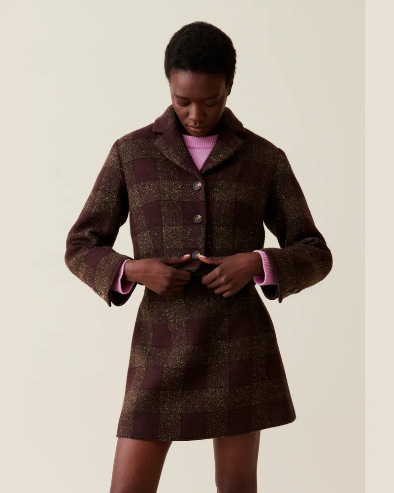 Claudie Pierlot Kurze, karierte Jacke Multico