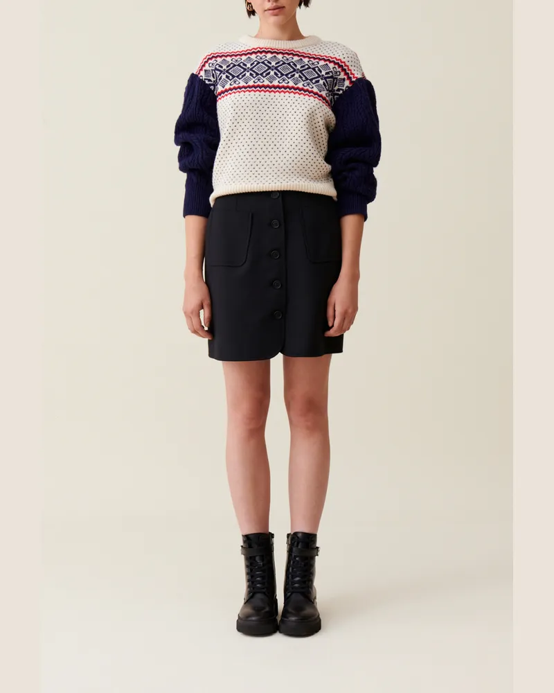Claudie Pierlot Rundhals-Pullover mit Muster Multico