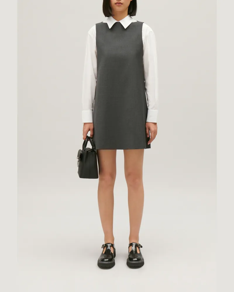 Claudie Pierlot Kurzes Kleid grau meliert Grau-meliert