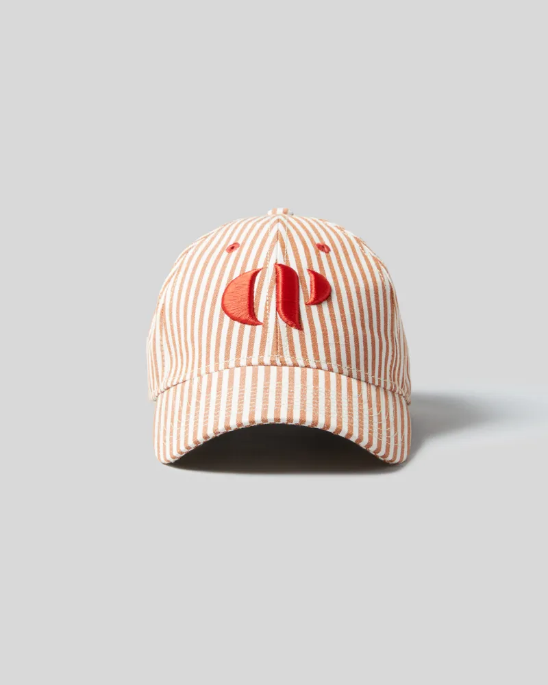Claudie Pierlot CP-Monogramm Mütze mit Streifen Zweifarbig