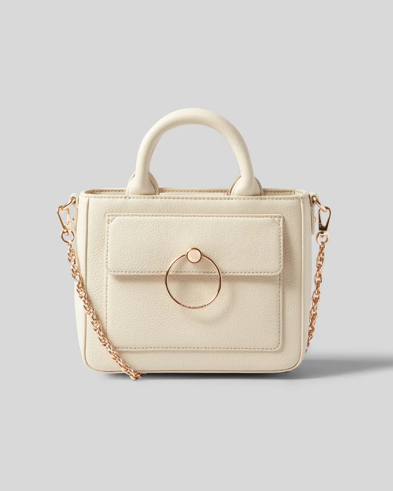 Claudie Pierlot Anouck Tasche genarbtem Leder Kette Avoine