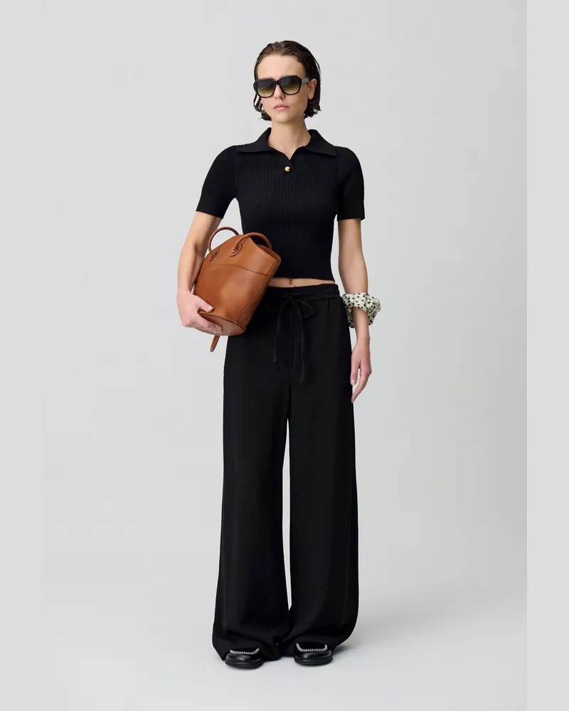 Claudie Pierlot Feiner Stricktop Schwarz