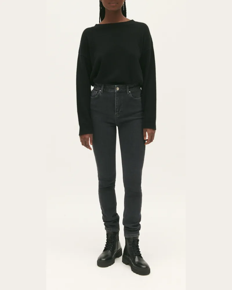 Claudie Pierlot Anthrazitgraue Skinny-Jeans Denim