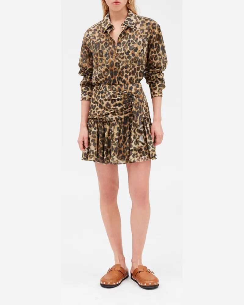 Claudie Pierlot Kurzer Rock Leopardenmuster Dunkler