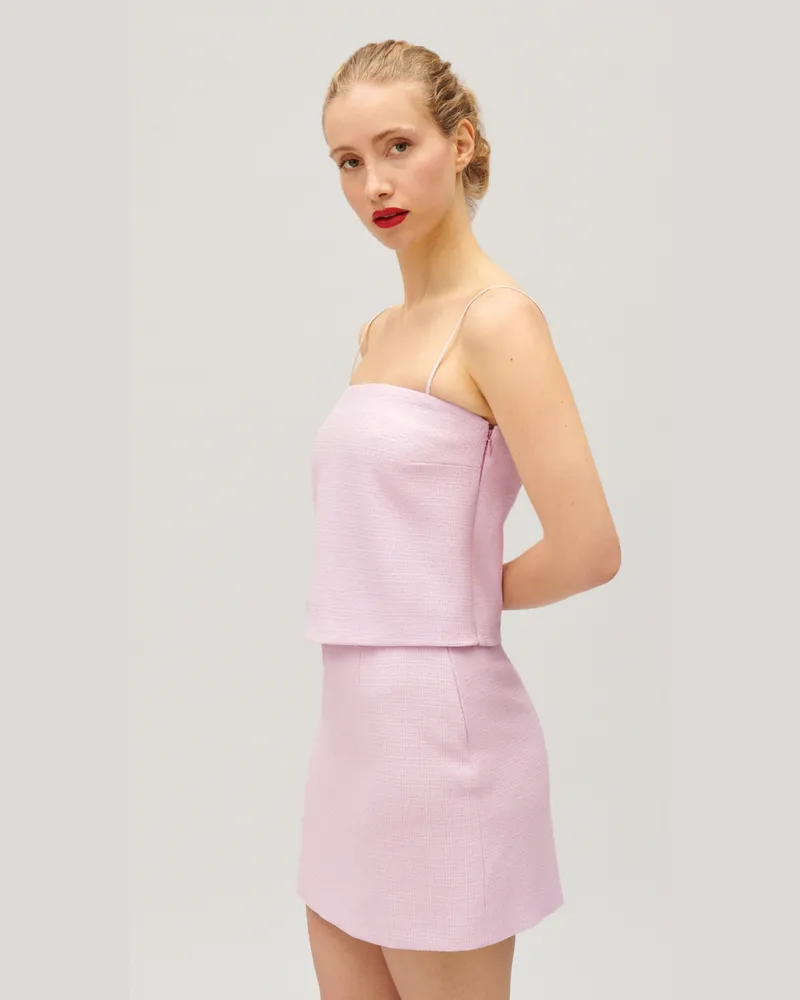 Claudie Pierlot Kurzes Tweed-Top Lila