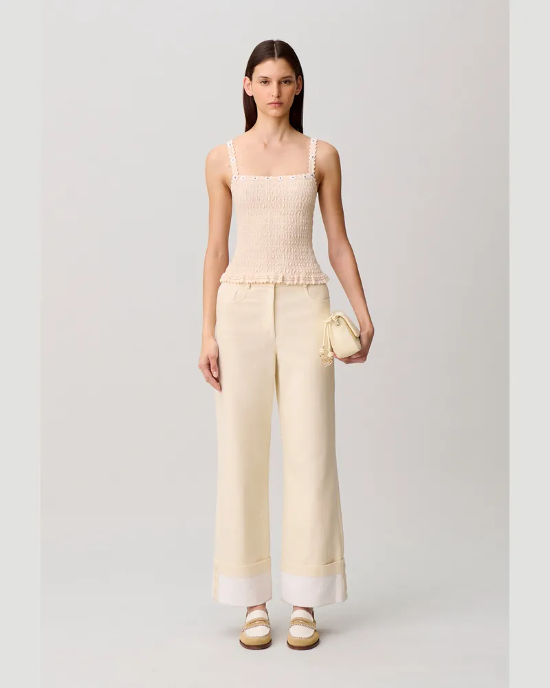 Claudie Pierlot Top mit Blumenstickerei Jaune