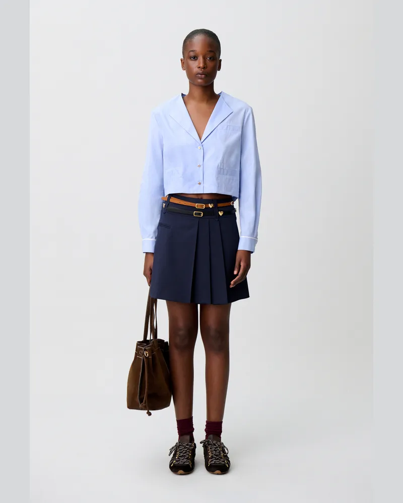 Claudie Pierlot Popeline-Hemd Himmel-blau