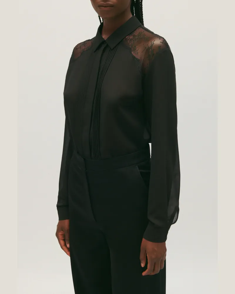 Claudie Pierlot Schwarze Spitzenbluse Schwarz
